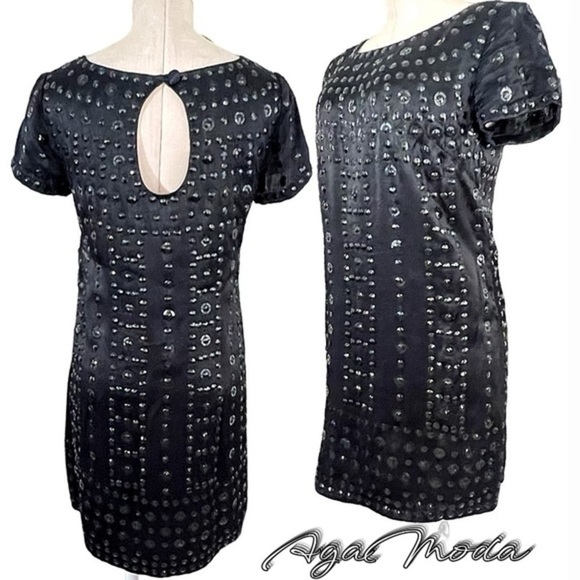 French Connection Black Sheath Embellished Mini Dress - Picture 1 of 14